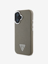 Guess Guess PU Grained Triangle Logo Zadný kryt pre iPhone 16 hnedý