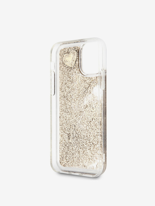 Guess Glitter Hearts Zadní Kryt pro iPhone 11 Gold Obal na telefón