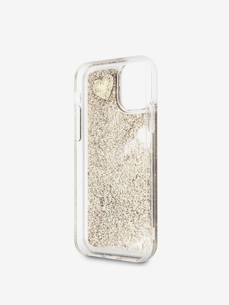 Guess Glitter Hearts Zadní Kryt pro iPhone 11 Gold Obal na telefón