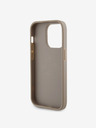 Guess Guess PU perforovaný zadný kryt 4G Glitter Metal Logo pre iPhone 15 Pro zlatý