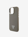 Guess Guess PU Grained Triangle Logo zadný kryt pre iPhone 16 Pro hnedý