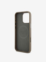 Guess Guess PU Grained Triangle Logo zadný kryt pre iPhone 16 Pro hnedý