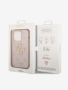 Guess PU 4G Metal Logo Zadní Kryt pro iPhone 14 Pro Pink Obal na telefón