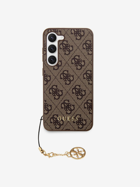 Guess Guess 4G Charm zadný kryt pre Samsung Galaxy S23 hnedý