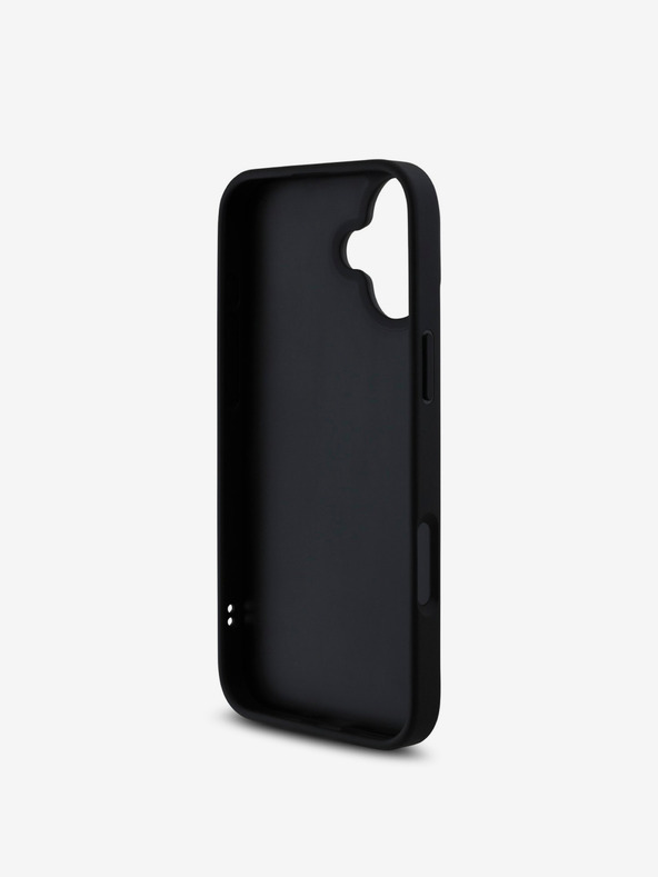 Guess Guess PU kožený prešívaný zadný kryt pre iPhone 16 Plus čierny