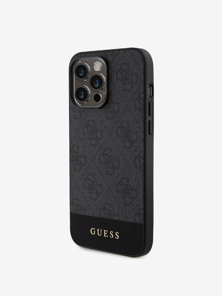 Guess Guess PU 4G Stripe MagSafe zadný kryt pre iPhone 15 Pro Max čierny