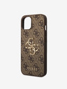 Guess Guess PU 4G kovové logo zadný kryt pre iPhone 15 hnedý