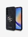 Guess Guess PU 4G kovové logo zadný kryt pre Samsung Galaxy A35 5G sivý