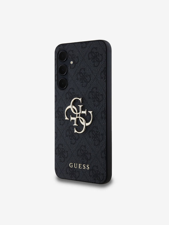Guess Guess PU 4G kovové logo zadný kryt pre Samsung Galaxy A35 5G sivý