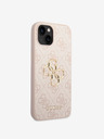 Guess Guess PU 4G kovový zadný kryt s logom pre iPhone 14 ružový