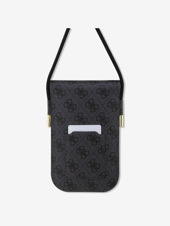 Guess Guess PU 4G Kovové logo Script taška na telefón čierna