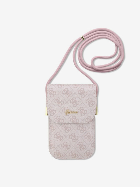 Guess Guess PU 4G Metal Logo Script Phone Bag Pink