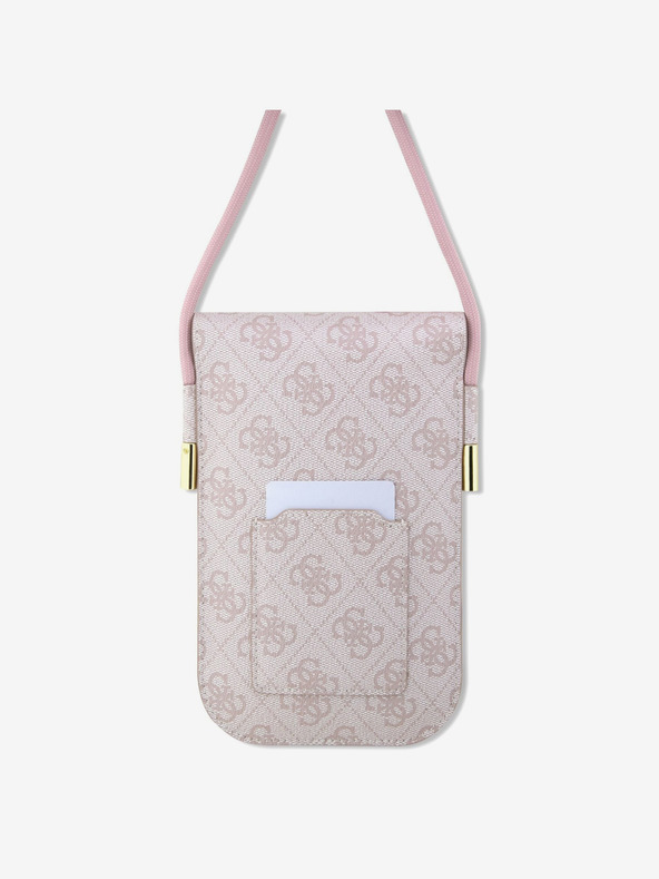 Guess Guess PU 4G Metal Logo Script Phone Bag Pink