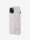 Guess Guess PU 4G Strass Triangle Metal Logo zadný kryt pre iPhone 15 ružový