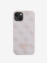 Guess Guess PU 4G Strass Triangle Metal Logo zadný kryt pre iPhone 15 ružový