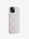 Guess Guess PU 4G Strass Triangle Metal Logo zadný kryt pre iPhone 15 ružový