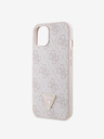 Guess Guess PU 4G Strass Triangle Metal Logo zadný kryt pre iPhone 15 ružový