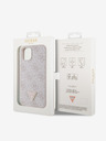 Guess Guess PU 4G Strass Triangle Metal Logo zadný kryt pre iPhone 15 ružový