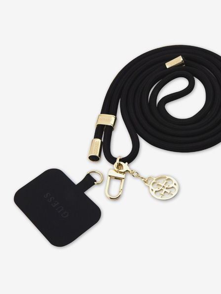 Guess Crossbody Cord 4G Charm Gold/Black Obal na telefón