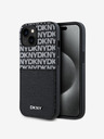 DKNY PU kožený zadný kryt s opakovaným vzorom vrecka na kartu pre iPhone 14 čierny DKNY