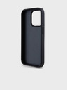 DKNY PU kožený zadný kryt Repeat Pattern Tonal Stripe pre iPhone 15 Pro Black DKNY