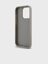 DKNY PU kožený zadný kryt s opakujúcim sa vzorom Tonal Stripe pre iPhone 14 Pro Max Beige DKNY
