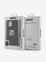 DKNY PU Leather Stack Logo Wrist Strap Back Cover pre iPhone 15 Black DKNY