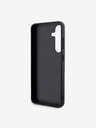 DKNY PU kožený károvaný vzor a prúžky Zadný kryt pre Samsung Galaxy S24 Black DKNY