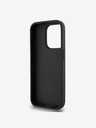 DKNY PU kožený zadný kryt s opakovaným vzorom vrecka na kartu pre iPhone 14 Pro Max Black DKNY