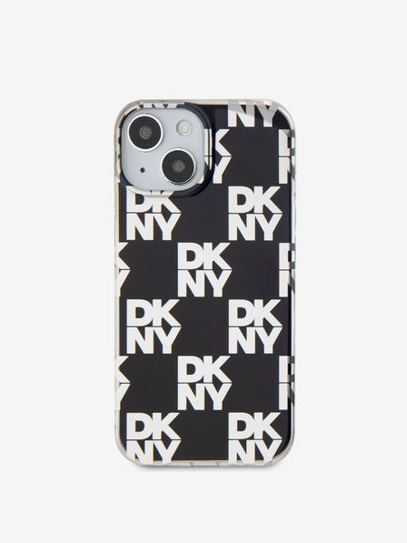 DKNY Zadný kryt PC/TPU s károvaným vzorom pre iPhone 15 čierny DKNY