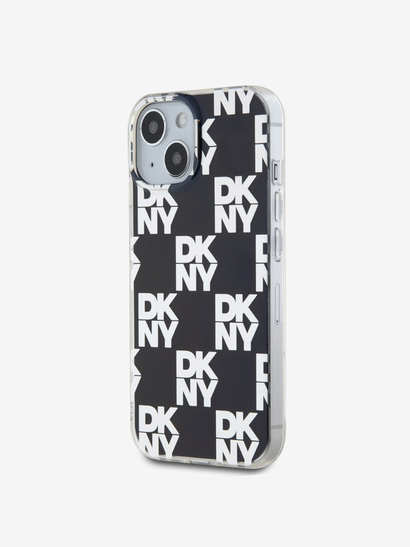 DKNY Zadný kryt PC/TPU s károvaným vzorom pre iPhone 15 čierny DKNY