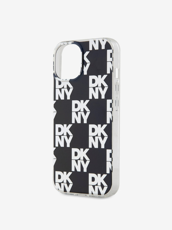 DKNY Zadný kryt PC/TPU s károvaným vzorom pre iPhone 15 čierny DKNY
