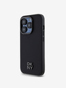 DKNY PU kožený zadný kryt s logom Magsafe pre iPhone 14 Pro Max Black DKNY
