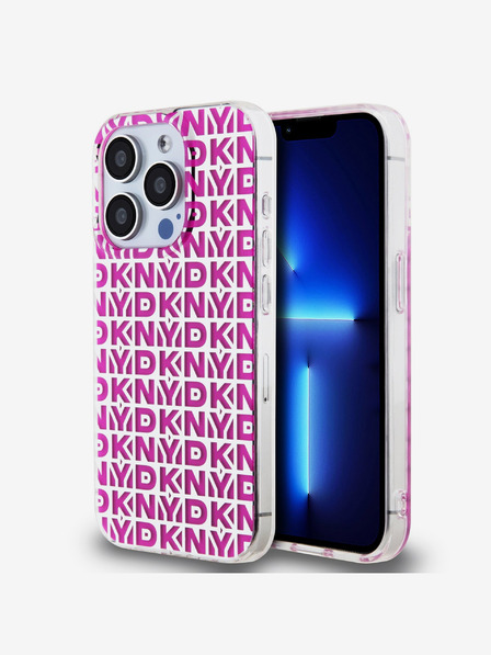 DKNY PC/TPU zadný kryt s opakovaným vzorom pre iPhone 15 Pro Max ružový DKNY