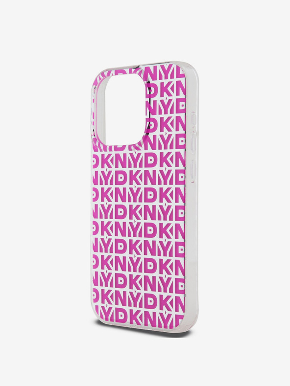 DKNY PC/TPU zadný kryt s opakovaným vzorom pre iPhone 15 Pro Max ružový DKNY