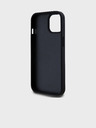 DKNY PU kožený zadný kryt Repeat Pattern Tonal Stripe pre iPhone 15 Black DKNY