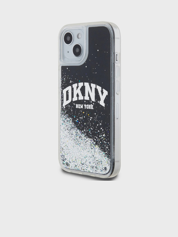 DKNY Liquid Glitter Arch Logo zadný kryt pre iPhone 11 čierny DKNY
