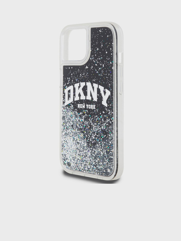 DKNY Liquid Glitter Arch Logo zadný kryt pre iPhone 11 čierny DKNY