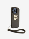 DKNY PU kožený zadný kryt na iPhone 14 Pro hnedý DKNY