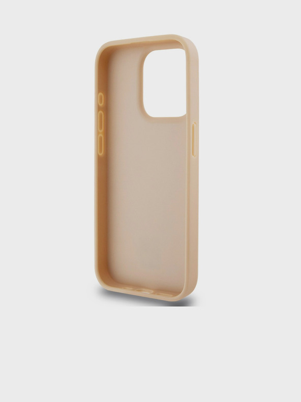 DKNY PU kožený zadný kryt so šachovnicovým vzorom a pruhmi pre iPhone 15 Pro Max Pink DKNY