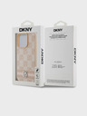 DKNY PU kožený zadný kryt so šachovnicovým vzorom a pruhmi pre iPhone 15 Pro Max Pink DKNY
