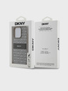 DKNY PU kožený zadný kryt s opakujúcim sa vzorom Tonal Stripe pre iPhone 14 Pro Beige DKNY