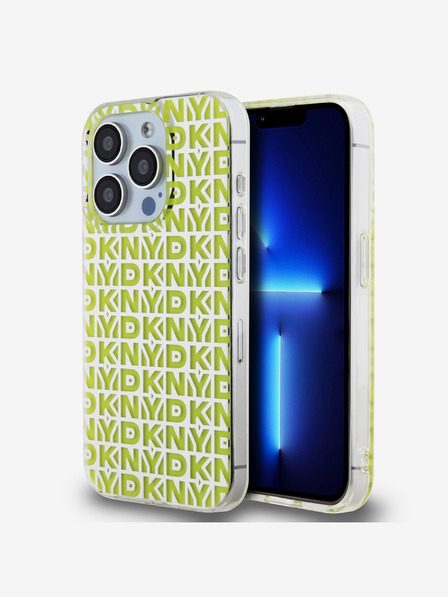 DKNY Zadný kryt PC/TPU s opakovaným vzorom pre iPhone 15 Pro Max žltý DKNY