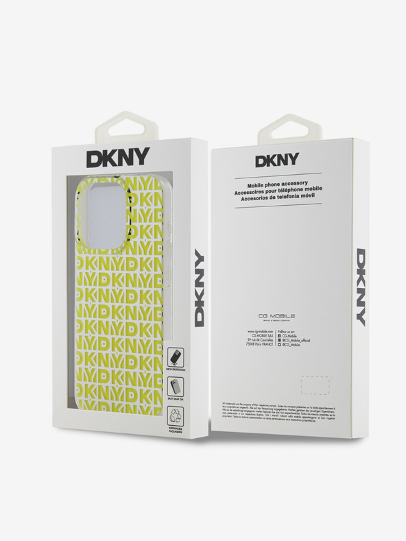 DKNY Zadný kryt PC/TPU s opakovaným vzorom pre iPhone 15 Pro Max žltý DKNY