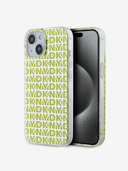 DKNY Zadný kryt z PC/TPU s opakovaným vzorom pre iPhone 15 žltý DKNY