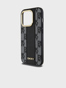 DKNY PU kožený károvaný vzor Magsafe zadný kryt pre iPhone 15 Pro čierny DKNY