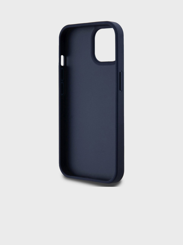 DKNY PU kožený zadný kryt s opakujúcim sa vzorom Tonal Stripe pre iPhone 15 Blue DKNY