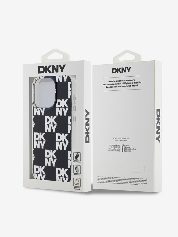 DKNY Zadný kryt PC/TPU s károvaným vzorom pre iPhone 14 Pro Black DKNY