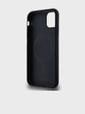 DKNY PU kožený zadný kryt Repeat Pattern Bottom Stripe MagSafe pre iPhone 11 Black DKNY