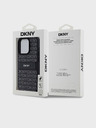 DKNY PU kožený zadný kryt s opakovaným vzorom Tonal Stripe pre iPhone 14 Pro Max Black DKNY